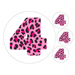 Pink Leopard Four - edible cake decoration