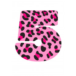 Pink Leopard Five - edible cake decoration