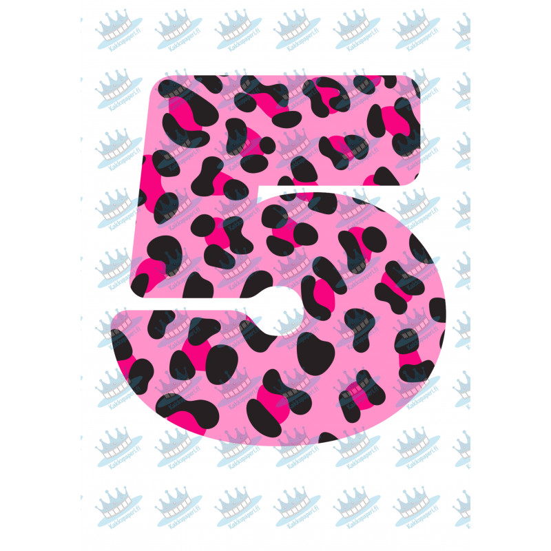 Pink Leopard Five - edible cake decoration