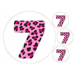 Pink Leopard Seven - edible cake decoration