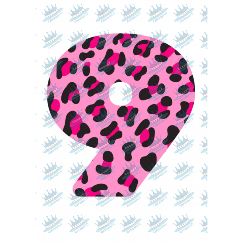 Pink Leopard Nine - edible cake decoration