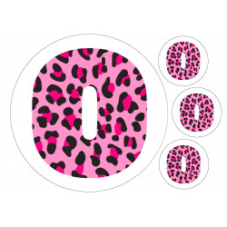 Pink Leopard Ten - edible cake decoration