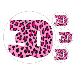 Pink Leopard Thirty - edible cake decoration