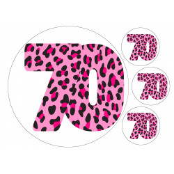 Pink Leopard Seventy - edible cake decoration