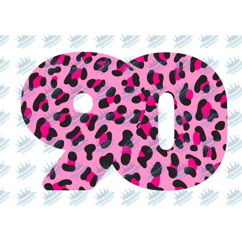 Pink Leopard Ninety - edible cake decoration