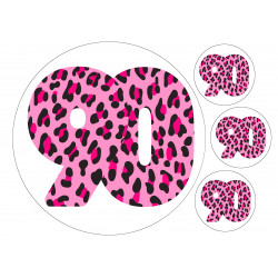 Pink Leopard Ninety - edible cake decoration