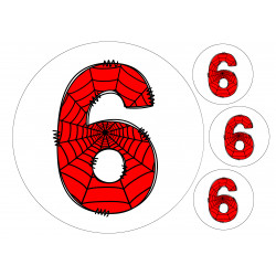 Spider web number six - edible cake decoration