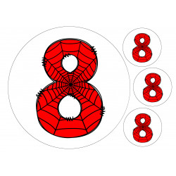 Spider web number eight - edible cake decoration