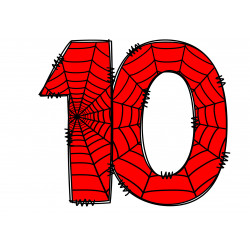 Spider web number ten - edible cake decoration