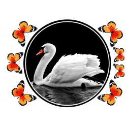 Swan - Edible cake topper