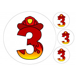 Fireman number three - edible cake decoration