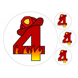 Fireman number four - edible cake decoration