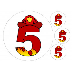 Fireman number five - edible cake decoration