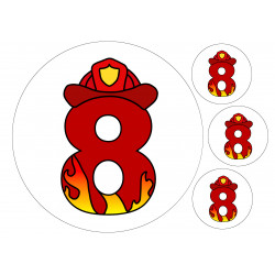 Fireman number eight - edible cake decoration