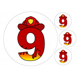 Fireman number nine - edible cake decoration