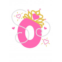 Pink pearl princess number zero - edible cake decoration