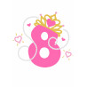 Pink pearl princess number eight - edible cake decoration