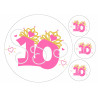 Pink pearl princess number ten - edible cake decoration