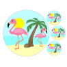 Safari animals Flamingos round