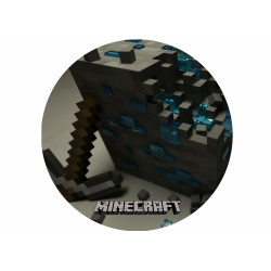 Minecraft Kuutio ja hakku - Syötävä kakkukuva kakkuun