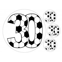 Football number 30 - edible cake topper