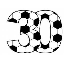 Football number 30 - edible cake topper