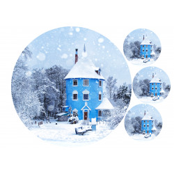 House at winter - edible cake topper