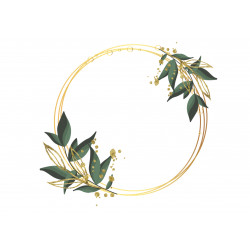 Golden frame with leaves - Edible cake topper