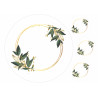 Golden frame with leaves - Edible cake topper